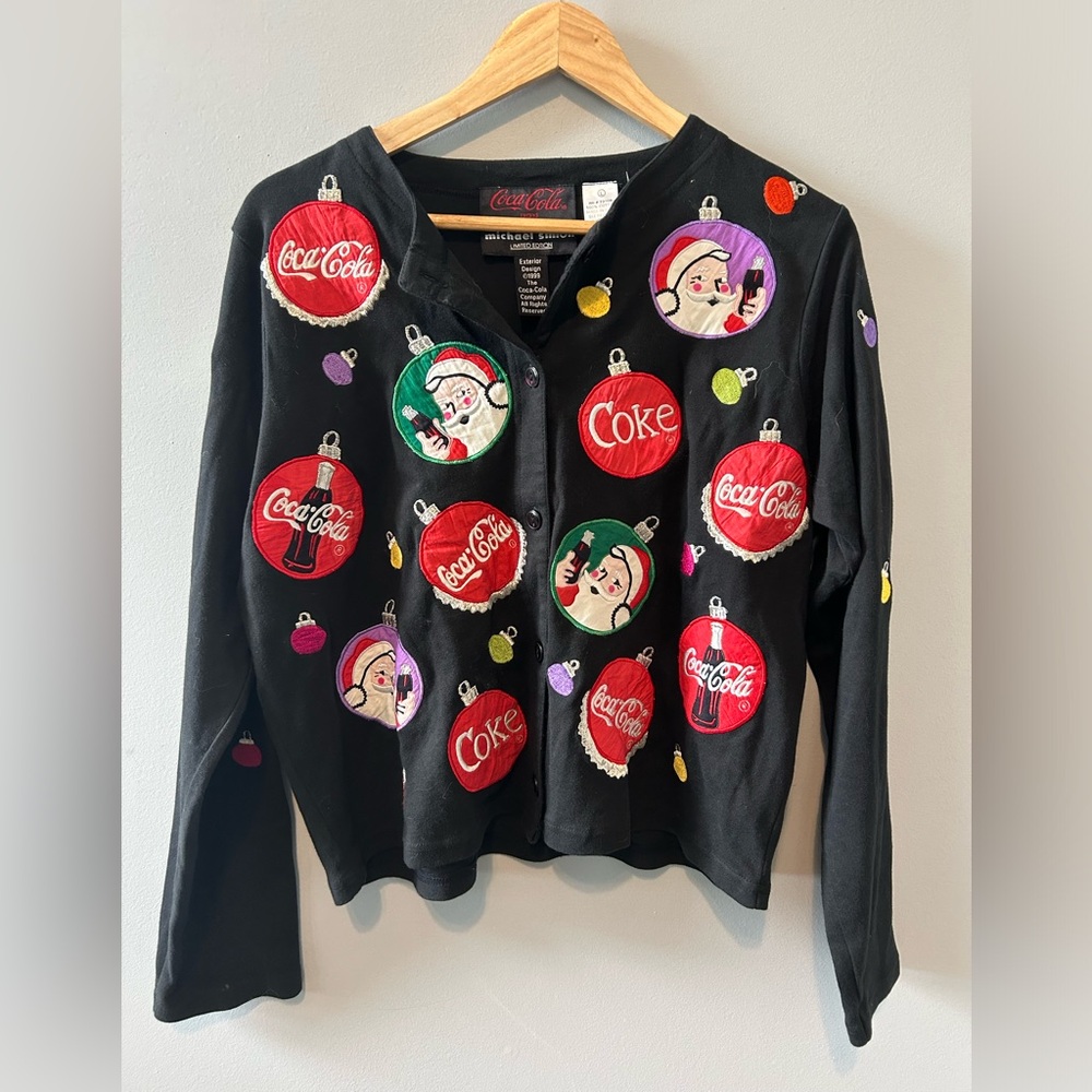VINTAGE 1999 Coca-Cola Limited Edition Black Cardigan - Michael Simon